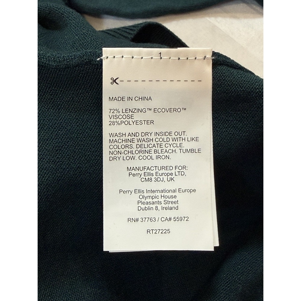 Perry Ellis Men's Long Sleeve Mock Neck Pullover Sweater Dark Sea Green-Medium - Picture 8 of 10
